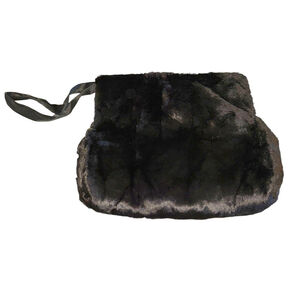 Vintage Black Fur Muff Hand Warmer With Pocket Large